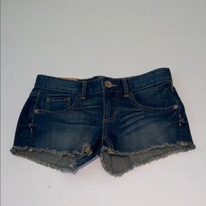 Mossimo Supply Co. New Juniors Size 1  Fit 6 Blue Jean Shorts with Frayed Hems